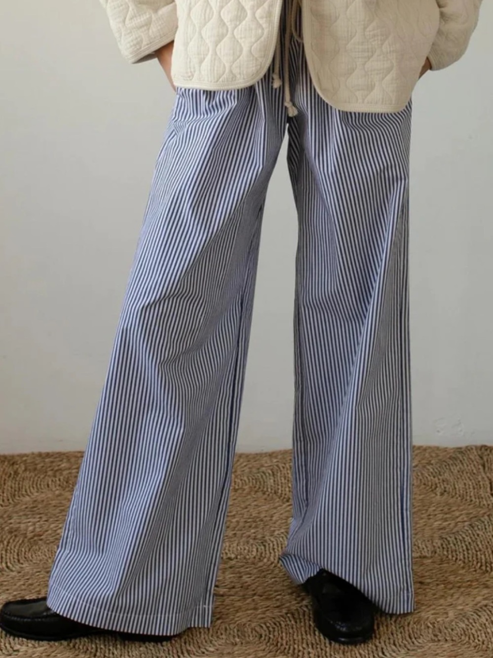 Donni Pop Pant in Navy Stripe